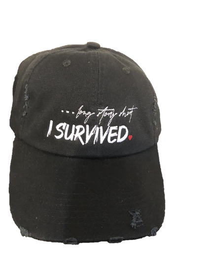 ...Long Story Short I Survived Distressed Hat- Unisex